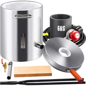 image:imageVEVOR 12KG Propane Melting Furnace Kit Large Capacity Foundry Home Blacksmithing Forge with Crucible amp Tongs Kiln Stainless Steel Smelter for Metal Scrap Recycle Gold Copper Silver Casting6KG