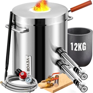 image:imageVEVOR 12KG Propane Melting Furnace Kit Large Capacity Foundry Home Blacksmithing Forge with Crucible amp Tongs Kiln Stainless Steel Smelter for Metal Scrap Recycle Gold Copper Silver Casting12KG