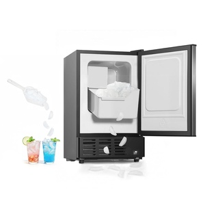 image:imageVEVOR 15 W Under Counter Ice Maker 15 LBSDay Crescent Ice Maker Builtin with 11LBS Storage Bin amp Reversible Door Freestanding IceMaking Machine for Commercial Home Kitchens  No Drain Required