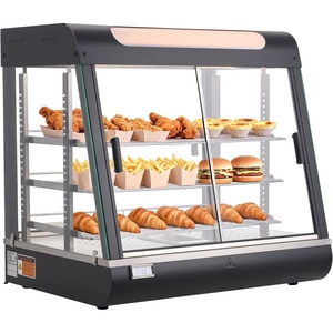 image:imageVEVOR 3Tier Commercial Food Warmer Display 1600W Food Display Warmer with LED Light Top Storage and Adjustable Shelves 86185 Steam Heating 190Qt180L for Hamburger Pizza Bread Fried Chicken3Tier106QT