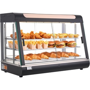 image:imageVEVOR 3Tier Commercial Food Warmer Display 1600W Food Display Warmer with LED Light Top Storage and Adjustable Shelves 86185 Steam Heating 190Qt180L for Hamburger Pizza Bread Fried Chicken3Tier137QT