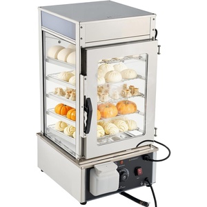 image:imageVEVOR 3Tier Commercial Food Warmer Display 1600W Food Display Warmer with LED Light Top Storage and Adjustable Shelves 86185 Steam Heating 190Qt180L for Hamburger Pizza Bread Fried Chicken5Tier127QT