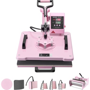 image:imageVEVOR 8 in 1 Heat Press Machine Combo with 30 OZ Tumbler Press amp Hat Press 12x15 inch Heat Press for TShirts Hats Caps Tumblers Glass Cans Mugs and Plates Pink8in1Pink