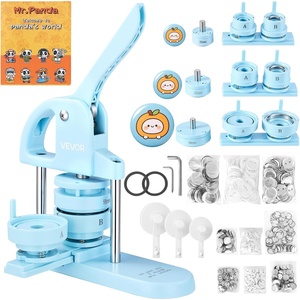 image:imageVEVOR Button Maker Machine 1125225 inch253258mm Pin Maker BuleBlue 3 in 1  300 pcs