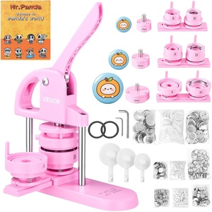 image:imageVEVOR Button Maker Machine 1125225 inch253258mm Pin Maker BulePink 3 in 1  100 pcs