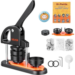 image:imageVEVOR Button Maker Machine 225 inch58mm Pin Maker with 100pcs Button Parts Button Maker with Panda Magic Book Ergonomic Arc Handle Punch Press Kit for Children DIY Gifts and Christmas225  100 pcs