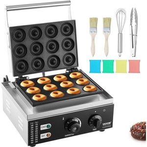 image:imageVEVOR Commercial Automatic Donuts Machine Single Row Donuts Making Equipment Stainless Steel Frying Auto Fryer with 3 Size Molds Auto CountingSliver