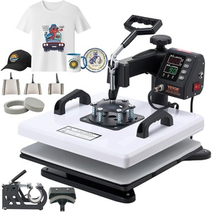 image:imageVEVOR Heat Press Machine 15 x 15 in 2in1 Multifunction 360 Swing Away 1200W Double Tube Fast and Even Heating Digital Precise Control Sublimation Press Machine for TShirts Hats CapsHeat Press8 In 1