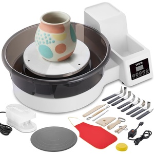 image:imageVEVOR Pottery Wheel for Adults 11 Aluminum Turntable 450W Electric Table Top Pottery Wheel with Foot Pedal 30300 RPM Adjustable Speed Detachable Basin for Beginners DIY Clay Art Craft GreenWhite  11inch  14inch
