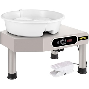 image:imageVEVOR Pottery Wheel for Adults 11 Aluminum Turntable 450W Electric Table Top Pottery Wheel with Foot Pedal 30300 RPM Adjustable Speed Detachable Basin for Beginners DIY Clay Art Craft GreenGrey