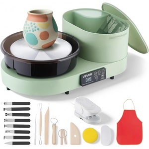 image:imageVEVOR Pottery Wheel for Adults 14 and 11 Turntables 450W Electric Table Top Pottery Wheel with Foot Pedal 30300 RPM Adjustable Speed Aluminum Body for Beginners DIY Clay Art Craft GreenGreen  11inch