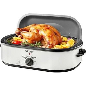 image:imageVEVOR Roaster Oven 22QT Electric Roasting Pan 150450 Adjustable Temperature Multifunctional Electric Roaster Oven with SelfBasting Lid Defrost amp Warm Function for Holiday Meal Fits 26lb TurkeyWhite