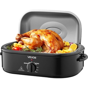 image:imageVEVOR Roaster Oven 22QT Electric Roasting Pan 150450 Adjustable Temperature Multifunctional Electric Roaster Oven with SelfBasting Lid Defrost amp Warm Function for Holiday Meal Fits 26lb TurkeyBlack