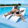image:imageVEVOR Pool Lounge Chairs Set of 2 Chaise Lounger with Headrest Water Weighted inPool Lounger Chairs for up to 15 Water Depths AntiFloating Patio Furniture for Sun Shelf amp Tanning Ledge 440LBS677x 266 x 305