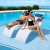 image:imageVEVOR Pool Lounge Chairs Set of 2 Chaise Lounger with Headrest Water Weighted inPool Lounger Chairs for up to 15 Water Depths AntiFloating Patio Furniture for Sun Shelf amp Tanning Ledge 440LBS688 x 23x 4016