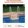image:imageVEVOR Swimming Pool Ladder 3Step Double Handrails Stairs with NonSlip Heavy Duty Steps Max Load Capacity 400 lbs for 3648 Inch Inground amp AboveGround Pools of Any Decking Surface TaupeTaupe