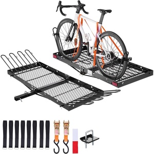 image:imageVEVOR Hitch Cargo Carrier with Bike Racks 62 x 27 x 3 Hitch Mount Cargo Carrier for up to 4 Mountain Bikes 500LBS Capacity HighStrength Steel Rear Luggage Basket Fits 2 Receiver for SUV Pickups62 x 27 x 3 in