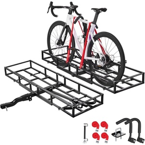 image:imageVEVOR Hitch Cargo Carrier with Bike Racks 62 x 27 x 3 Hitch Mount Cargo Carrier for up to 4 Mountain Bikes 500LBS Capacity HighStrength Steel Rear Luggage Basket Fits 2 Receiver for SUV Pickups66 x 20 x 6 in