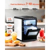 image:imageVEVOR 16 Clear Ice Cube Maker 3 Square Ice Ready in 2535 Mins 108 PcsDay 24H Timer Ice Maker Countertop for Cocktails Whiskey amp Bourbon44lbs