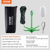 image:imageVEVOR Kayak Anchor Kit 35 lb Paddle Board Anchor Kit with 262 ft8 m Rope and Buoy Folding Small Boat Anchor with Storage Bag and Snap Hook Kayak Accessories for Kayaks Small Boats Canoes