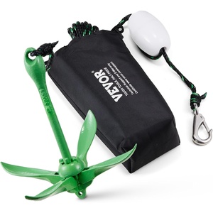 image:imageVEVOR Kayak Anchor Kit 35 lb Paddle Board Anchor Kit with 262 ft8 m Rope and Buoy Folding Small Boat Anchor with Storage Bag and Snap Hook Kayak Accessories for Kayaks Small Boats Canoes